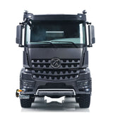 RC semi-metal dump truck screw drive lifting mechanism close-up