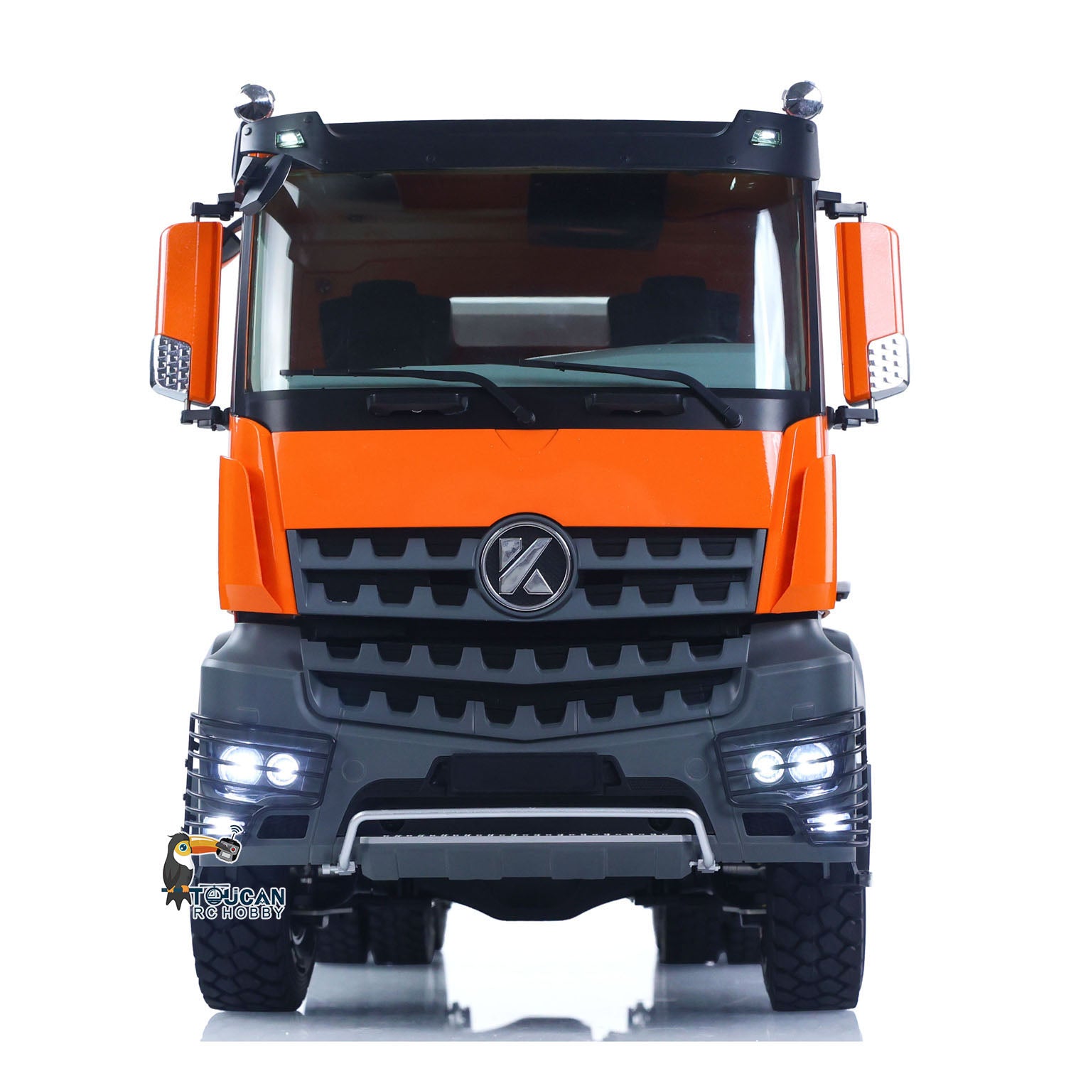 1/14 Kabolite 5702 6x6 RC dumper silver gray side profile with 85mm tires