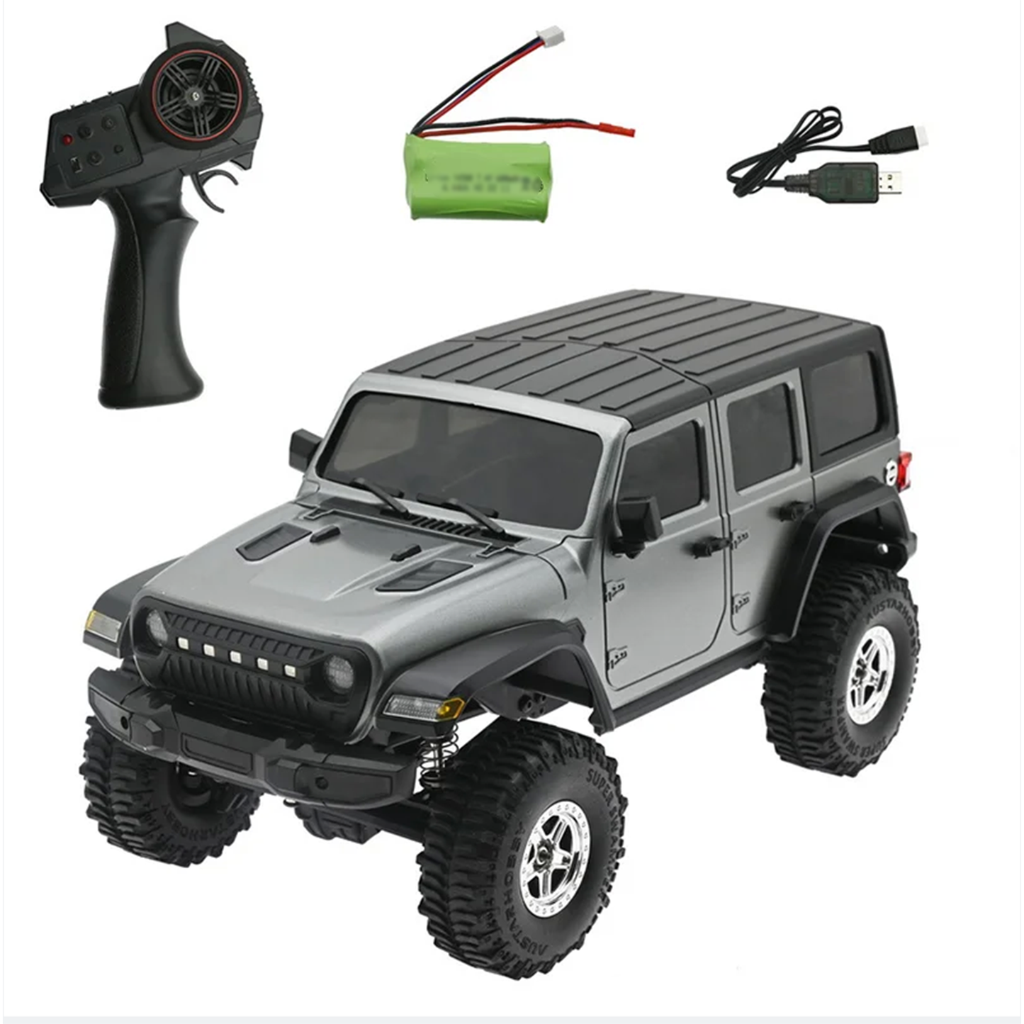 RC 1/18 Crawler RTR Off-Road-Truck 4WD Lichter Ferngesteuertes Auto Geschenk für Jungen mit drehmomentstarkem Kohlebürstenmotor 10A gebürstetem ESC