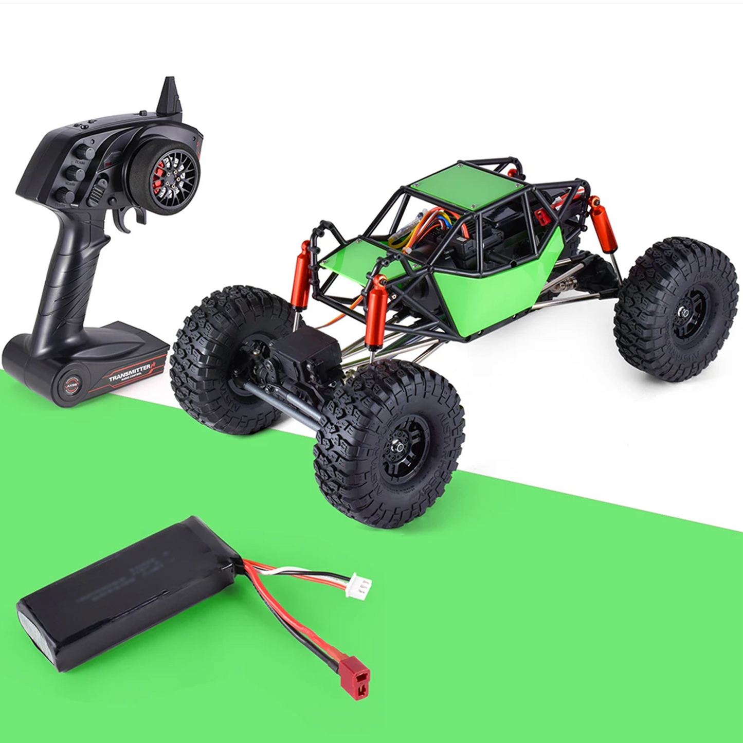 RTR RC Geländewagen im Maßstab 1/10, 4 x 4, ferngesteuerter Rock Crawler, Elektro-Truck, lackiert und montiert, mit einer Höchstgeschwindigkeit von 30 km/h