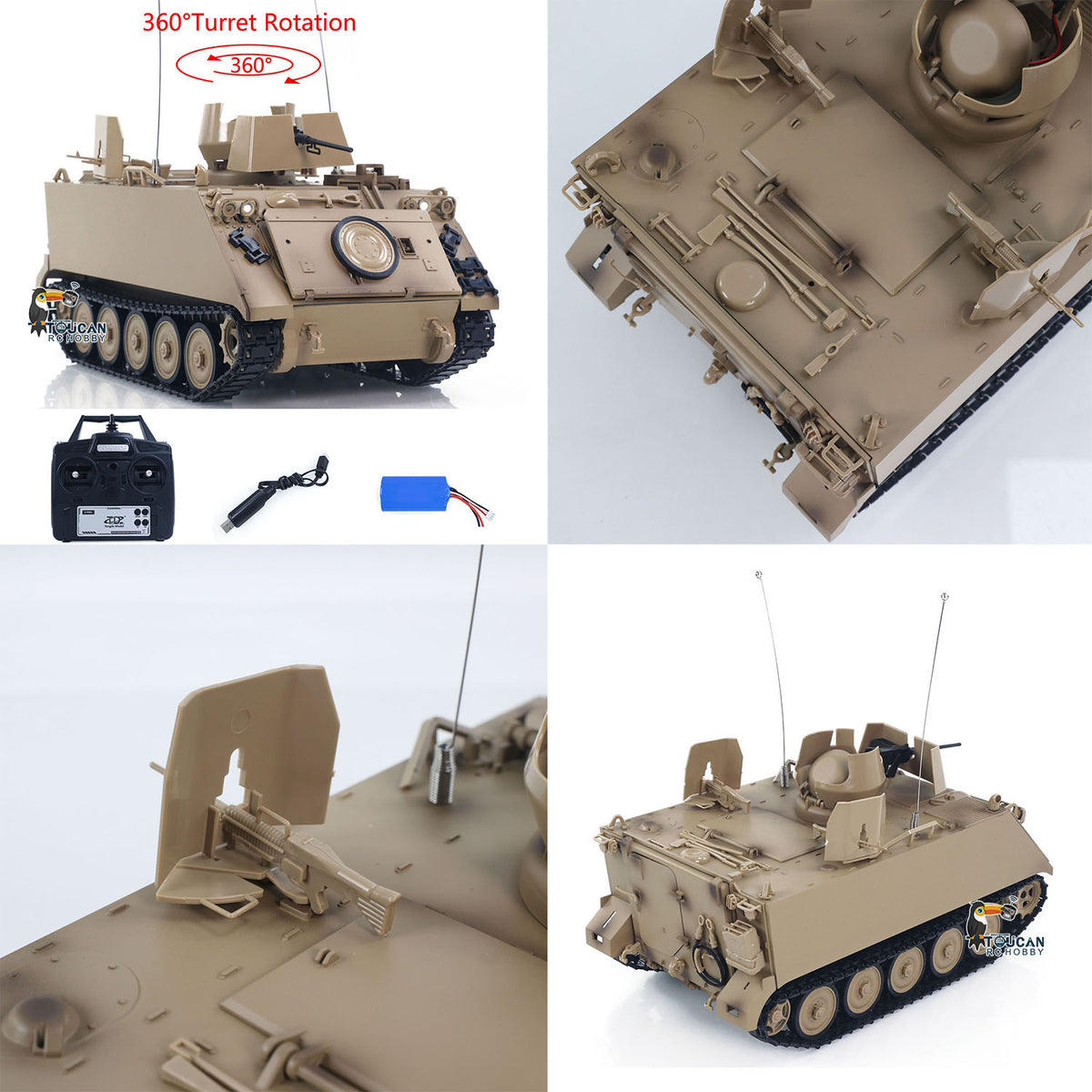1/16 Scale RC Tank M113A1 Undercarriage Plastic Gearbox and Tracks Over Road Wheels