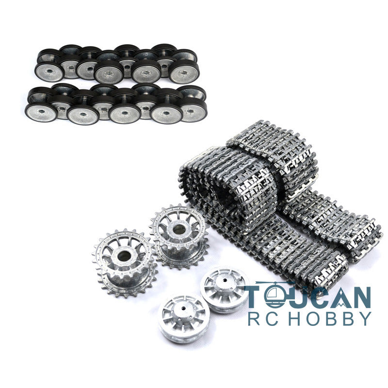 Metal Tracks Idler Sprockets Front Armour Guard Plate Ajusters Bearings For Henglong 1/16 German Tiger I 3818 Panther RC Tank DIY Parts