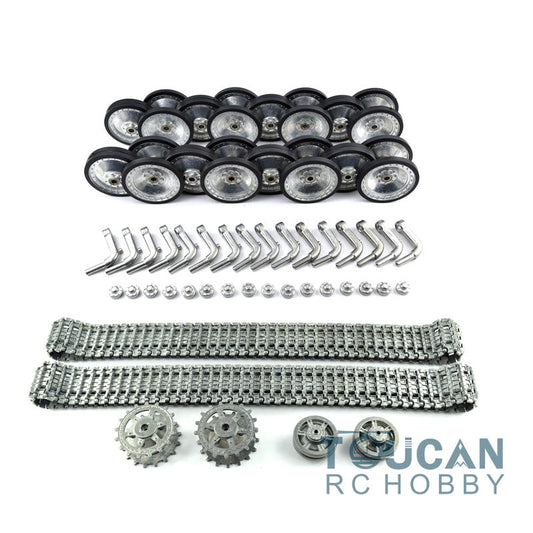 Metal Tracks Sprockets Road Wheels Idlers Guard Plate For Henglong DIY 1/16 RC Tank Vehicle Model 3869/3879 Upgraded Parts