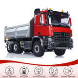 MD 6X6 Dumper Metal 1/14 Hydraulic Dump Truck with 2-Speed Gearbox and HotRC 10CH Radio including Lights Sound Battery Charger without Locking Differential