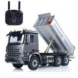 MD 6X6 Dumper Metal 1/14 Hydraulic Dump Truck with 2-Speed Gearbox and HotRC 10CH Radio including Lights Sound Warning Lights without Battery or Charger