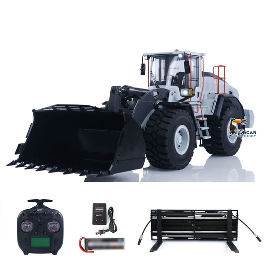MTM E260L Metal 1/14 Loader Hydraulic Wheeled Model with Differential Locks and 2-Speed Gearbox including ST8 Radio Sound Light Kit White without Battery