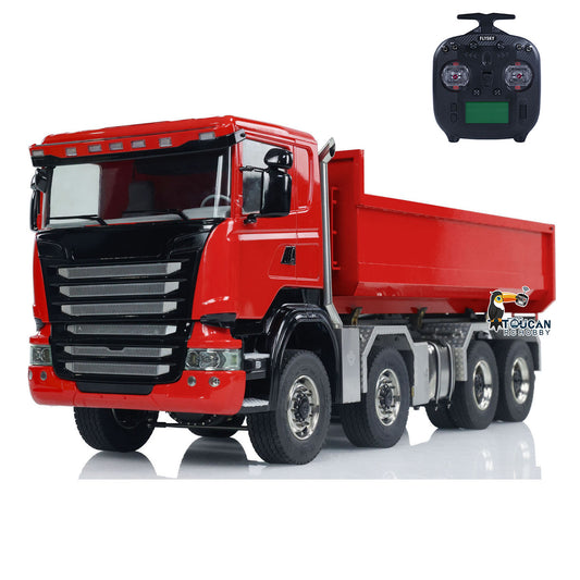 1/14 RC 8x8 Dump Truck TH-X SC-G88 Red U-Shaped Bucket Front View  
