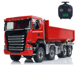 1/14 RC 8x8 Dump Truck TH-X SC-G88 Red U-Shaped Bucket Front View  
