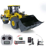 1. 1/14 RC Hydraulic Wheel Loader XDRC 470 Yellow Full Metal Front View  
