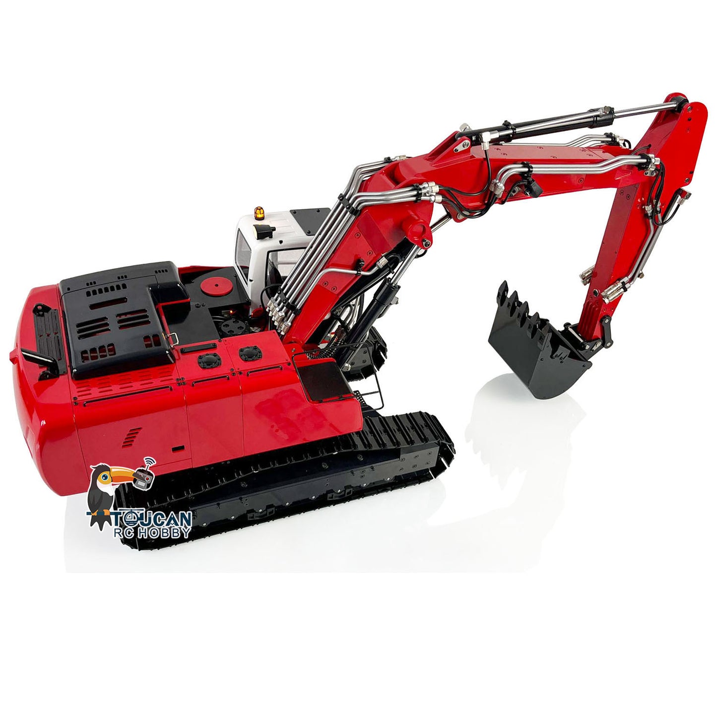 MTM 946-3 Metal 1/14 Excavator All-Metal Hydraulic Tracked Model with T12D Transmitter and 3 Interchangeable Buckets, Battery Charger Light and Sound Not Included