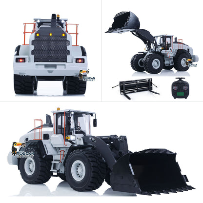 MTM E260L Metal 1/14 Loader Hydraulic Construction Vehicle with 5CH Reversing Valve and 4x4 Axle System White Finished Ready to Run Battery Excluded