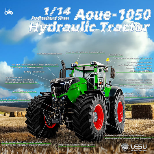 TOUCAN RC HOBBY 1/14 4*4 Brand New LESU AOUE 1050 Metal Hydraulic RC Tractor Remote Control Car Model Kits Unassembled Simulation Vehicle Sound Light