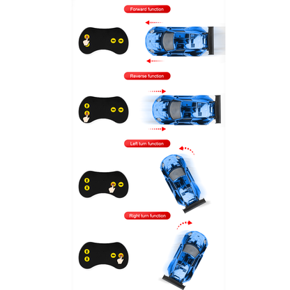 RC-Rennwagen im Maßstab 1/43, LED-Leuchten, RTR, Mini-Spielzeug, ferngesteuertes Elektroauto, lackiert und montiert für Multiplayer-Spiele