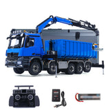 1/14 10x10 RC Hydraulic Crane Remote Control Truck Full Dump Car 3-speed Gearbox with U-shaped High Standard Bucket Timber Flatbed