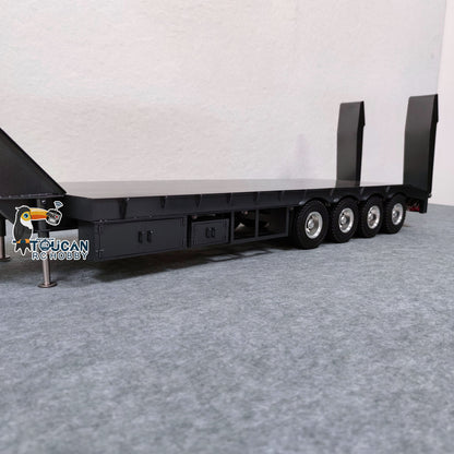 TOUCAN RC HOBBY Metal 4 Axles Trailer for 1/14 JDM 189 RC Tractor Truck with Electric Tailboard
