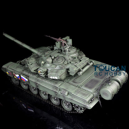 Umgerüsteter Henglong 1/16 ferngesteuerter TK7.1 RTR 3938 T90 Panzer mit Metallchassisketten, 360-Grad-Turm, BB IR, Oberrumpf aus Kunststoff