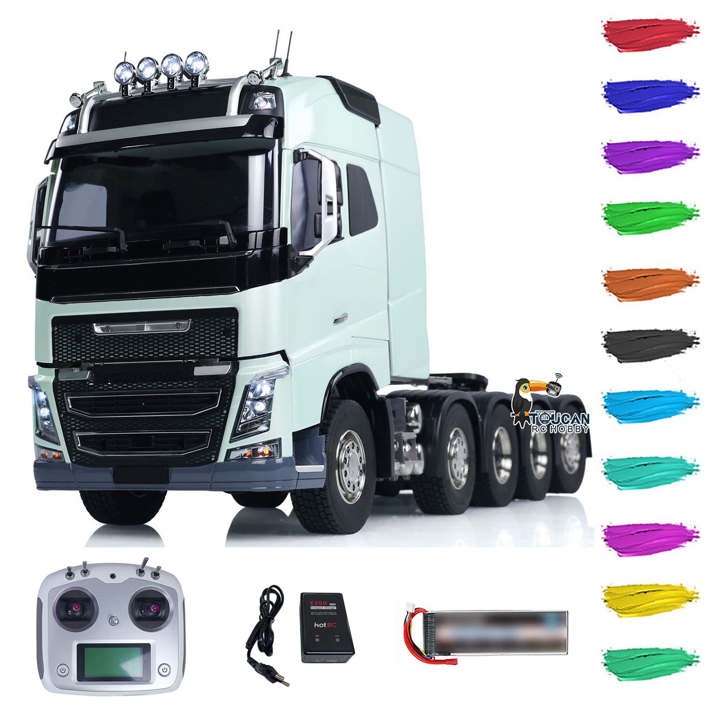 10x10 1/14 FH750 RC-LKW-Modell, ferngesteuertes Traktorauto, FH16, Metallchassis, RTR-LKW-Modell, montiert und lackiert