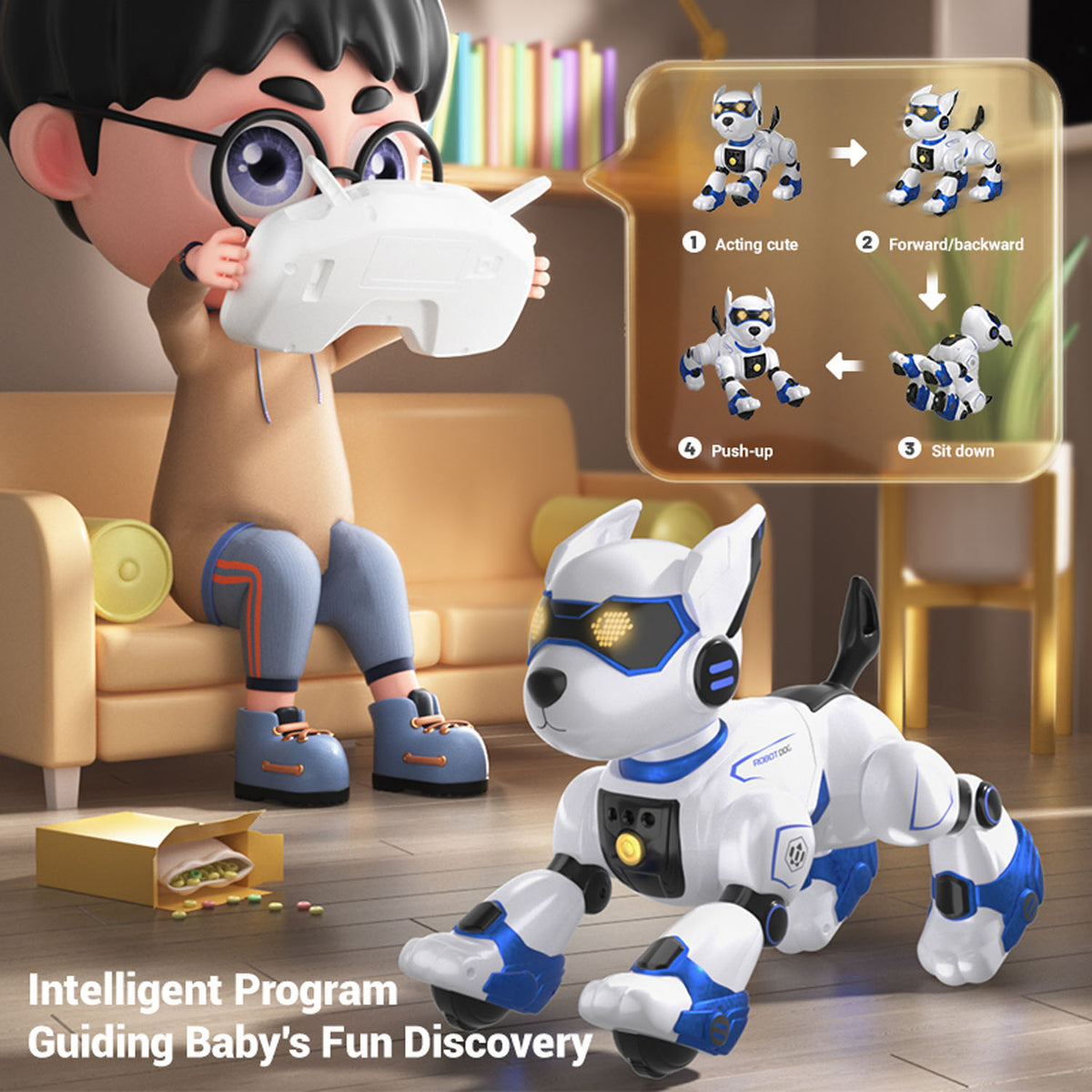 TOUCAN RC HOBBY JJRC R27 Smart RC Robot Dog Toy with Remote Control Voice Commands Gesture Detection Touch Response Dancing Programming
