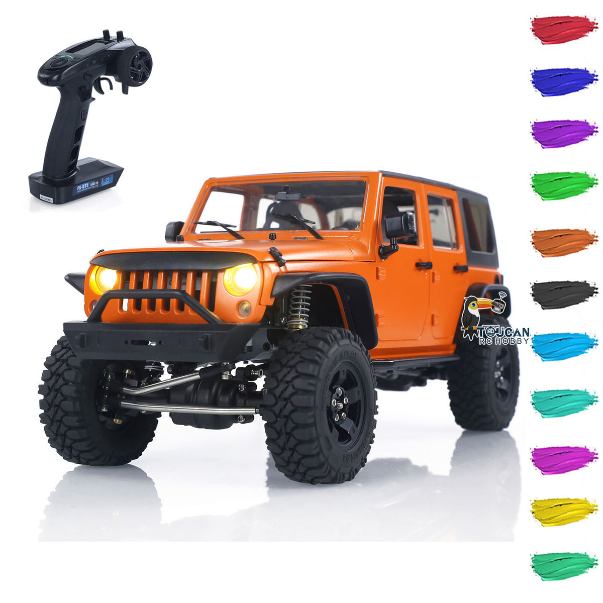 CAPO 1/18 RC Crawler Car CUB2 RTR Fernbedienung Geländewagen 2-Gang-Getriebe Flysky GT5 Radio Batterie Licht Sound