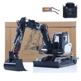 LESU Metal 1/14 Hydraulic 4 Arms RC Excavator MC15 Remote Control Digger Model 15MC 9 Ways Valve Dual Pumps Quick Coupler