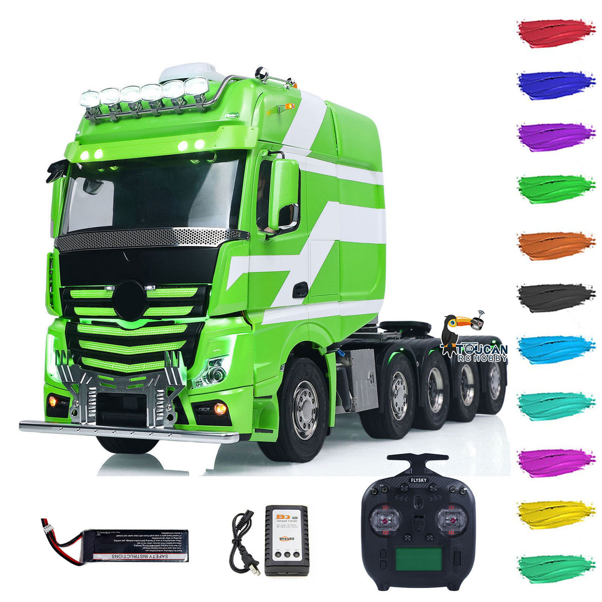 In Stock TOUCAN RC HOBBY Unitru-01 3363 1/14 RC Tractor Truck Remote Control Lorry Car 10*10 Metal Chassis Smoke ST8 Radio Differential Lock RTR Light
