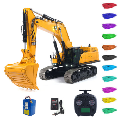 55KG Metall 1/14 RC Hydraulikbagger 395F Fernbedienung Bagger Doppelpumpe RTR Schwere Maschine Flysky ST8 Radio Batterie 6CH Ventil