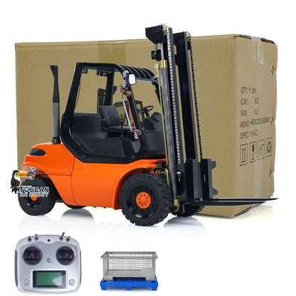 Metall 1/14 RC Hydraulische Ausrüstung Radio Control Gabelstapler Rädern Transfer Auto Bau Fahrzeuge LED Licht Sound System PNP 