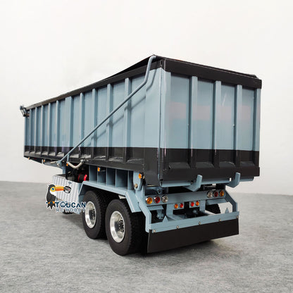 TOUCAN RC HOBBY 1/14 Metal RC Hydraulic Dump Trailer 2-axle Electric Tarpaulin for Remote Control Tractor Truck DIY Car Model