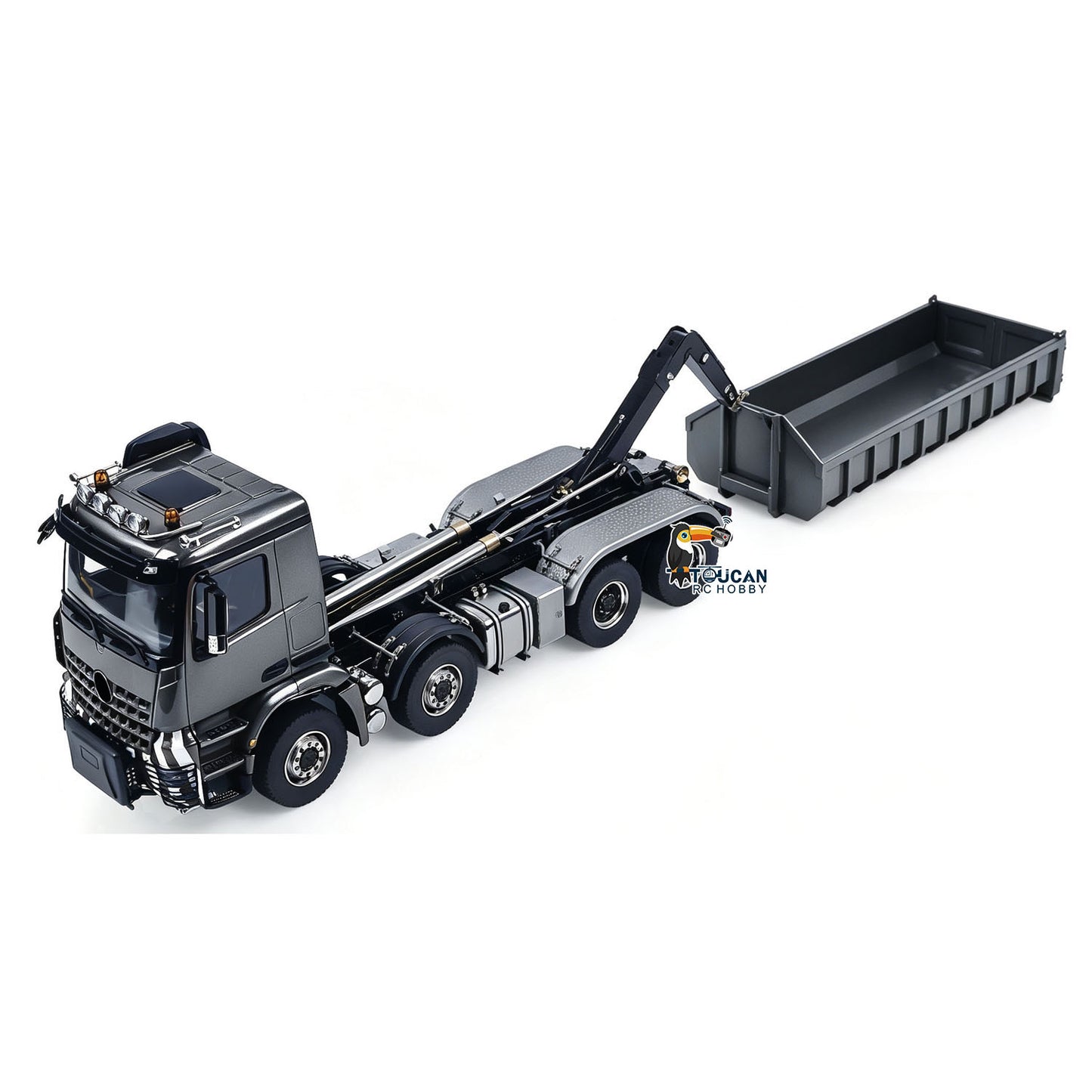 Toucanhobby G88 8*8 1/14 RC Hydraulic Roll On Off Dumper Construction Vehicle Differential Lock Axle 3Speed Transmission for Modeler