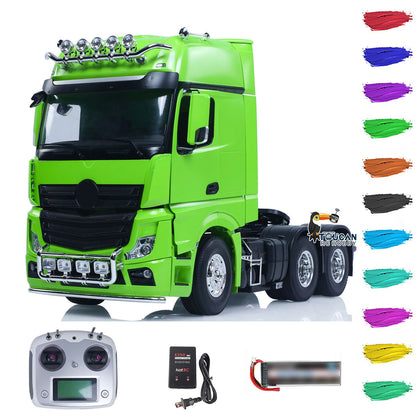 1/14 6*4 RC Tractor Truck 3363 Remote Control Lorry Car Model 540 Brushed Motor 60A ESC Openable Door Flysky I6S Radio RTR