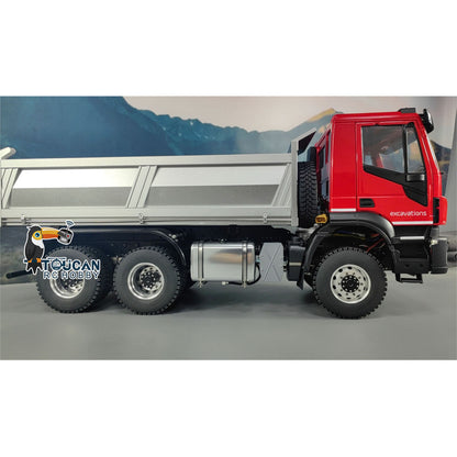 1/14 6x6 Hydraulischer RC Muldenkipper Funkgesteuertes Kipperauto 2-Gang-Getriebe PNP Sound Licht Lackiertes Zusammengebautes Modell