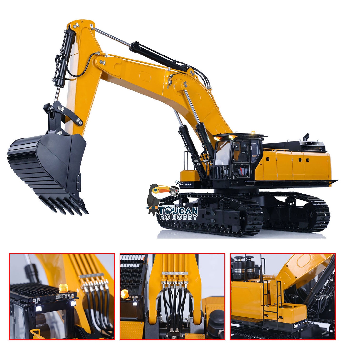 Kabolite K980 1/14 Hydraulischer RC-Bagger SY980H Giant PL18 Lite Funkgesteuerter Bagger Metall Manueller Schnellwechsler Elektrischer Hammeraufreißer 