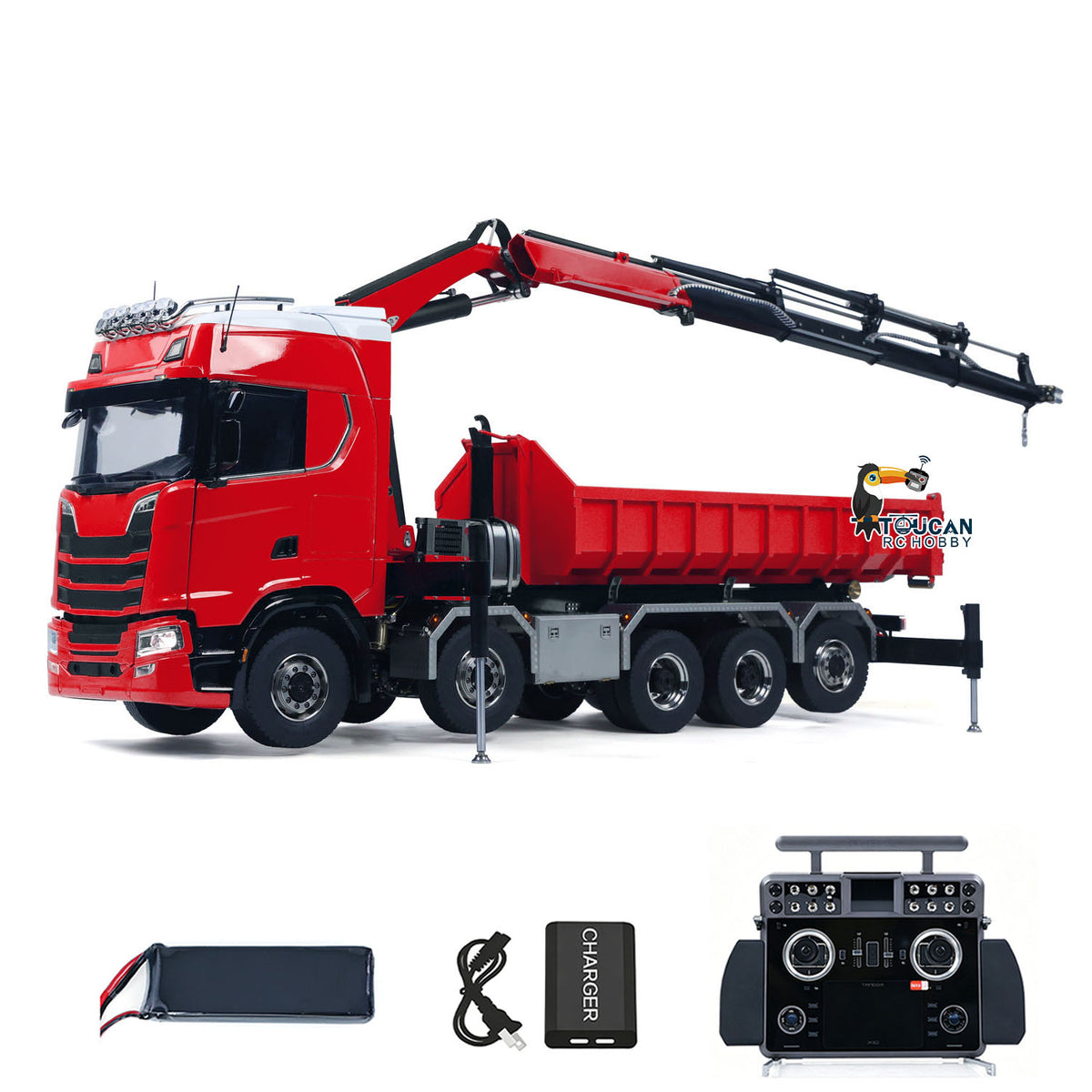 Metall 1/14 RC Hydraulische Dumper 770S 10x10 Volle Dump Lkw Kran Achse Hebe Auto Licht Sound