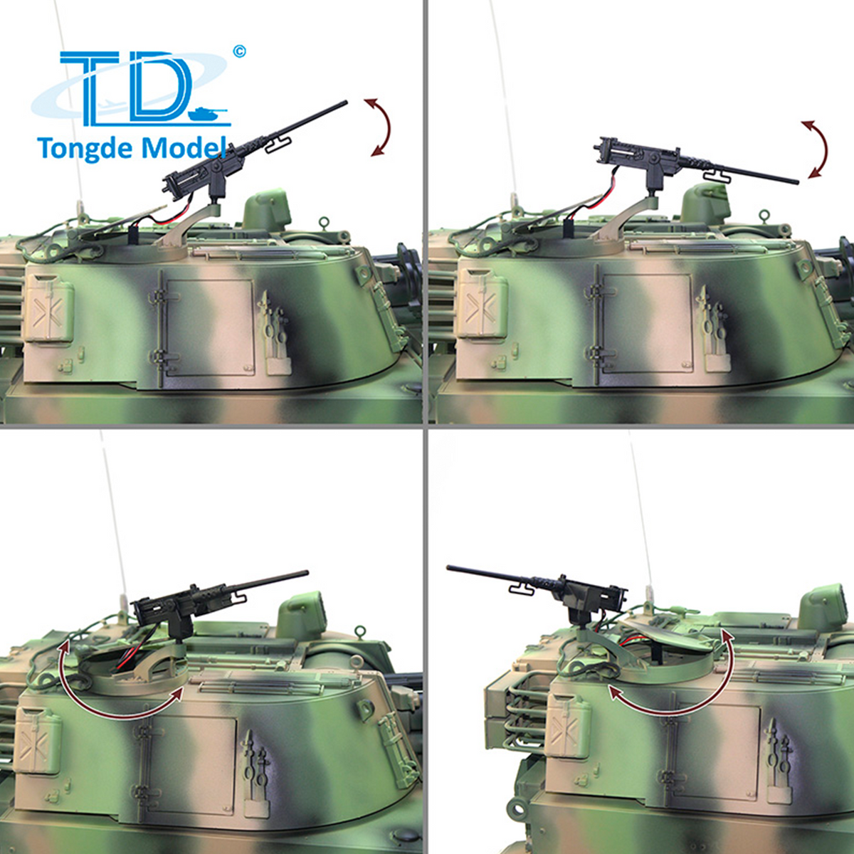 Tongde M109A2 RC-Militärpanzer im Maßstab 1/16, selbstfahrende Haubitze, Metallräder, LED-Leuchten, Rauchgenerator, simulierte Soundeffekte