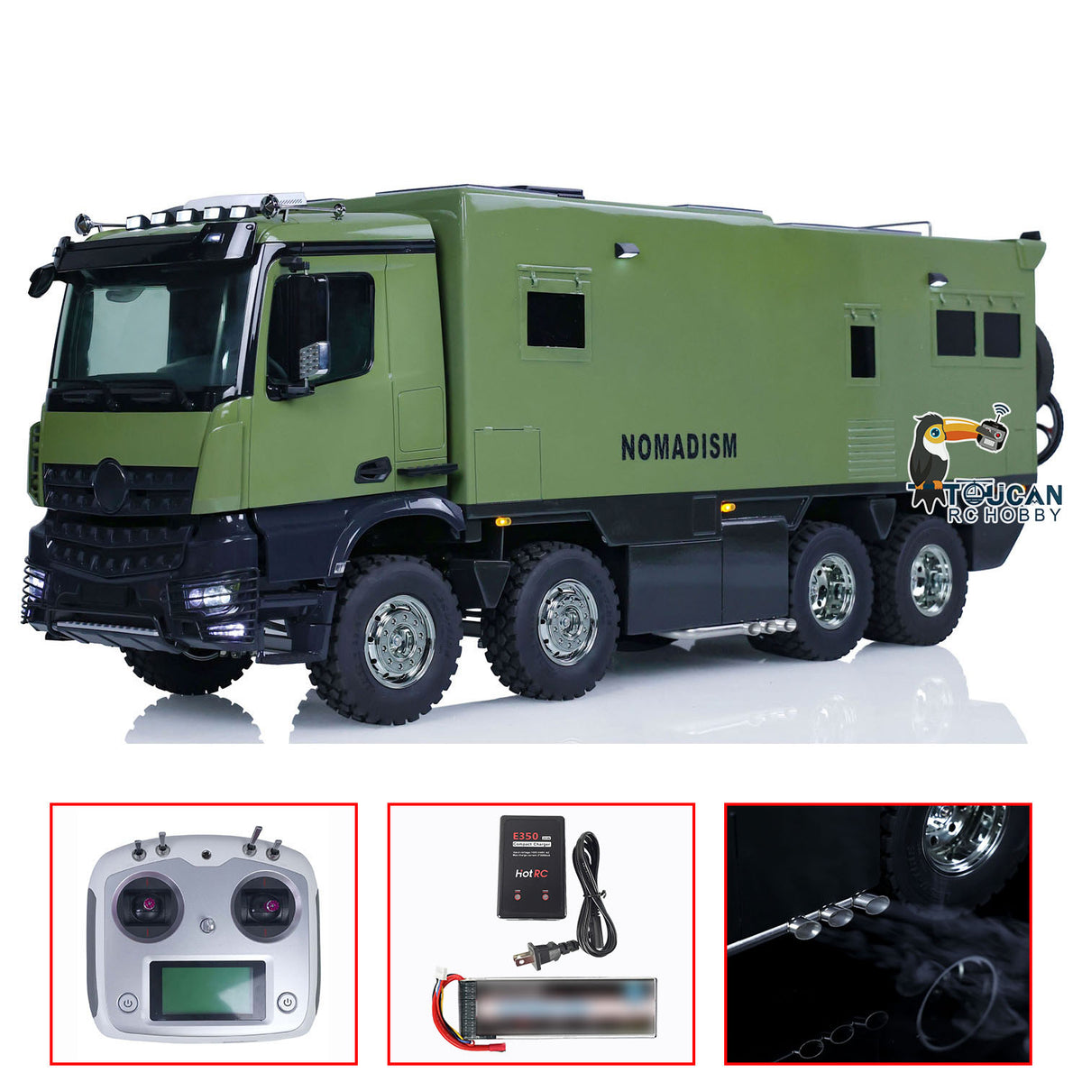 1/14 8*4 RC Freizeit Fahrzeuge RTR Fernbedienung Caravaning Touring Auto Sound Licht Rauchen Lackiert Montiert RTR Version 