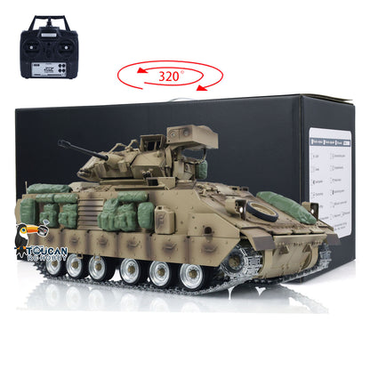 TD 1/16 Militär-RC-Panzer M2A2 Funkgesteuerte Panzer-Kampffahrzeuge Bradley Metallketten lackiert und montiert 44 * 20,8 * 20 cm