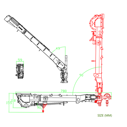 Superlift für Eyewhale 1/14 RC Hydraulikkran-LKW Y-Flügel-Kran-Upgrade-Teile lackiert und montiert