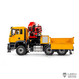 LESU 6X6 Metal 1/14 RC Hydraulic Crane Truck 3Speed Remote Control Lorry Car 7CH Valve 4MPA 6 Outriggers Sound Axle Diff Lock