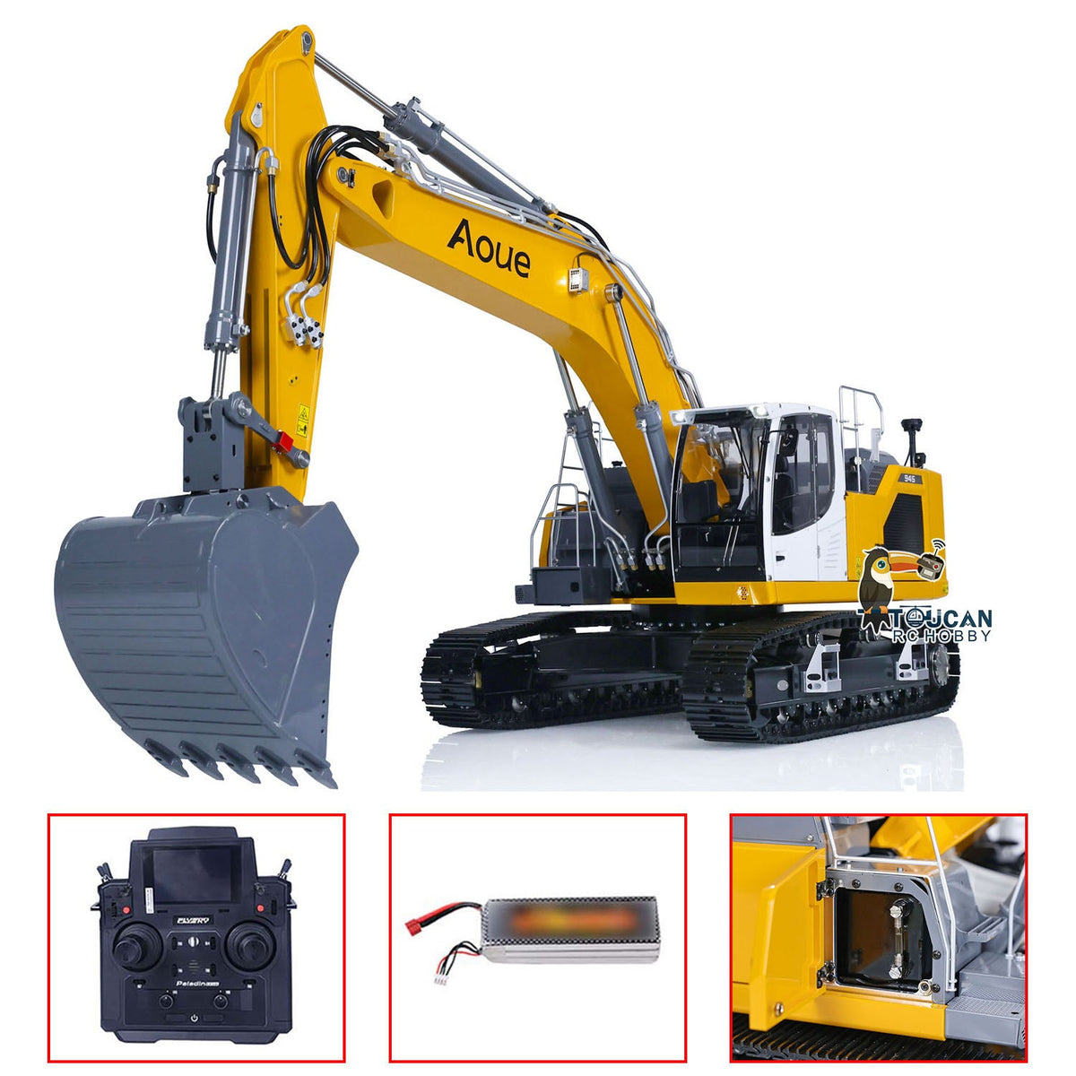 TOUCAN RC HOBBY LESU 1/14 Metal Painted RC HydraulicExcavator LR945 PL18EV Lite RTR Remote Controlled Engineering Construction Vehicle