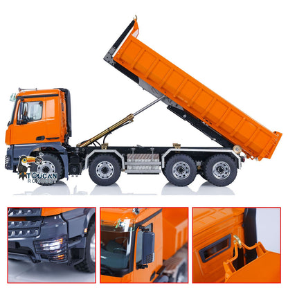 TOUCAN RC HOBBY LESU 1/14 8*8 for K3363 Hydraulic RC Dumper Truck Tipper Model 1/2 Transfer Case LED Light 3T Sound ESC Servo Motor