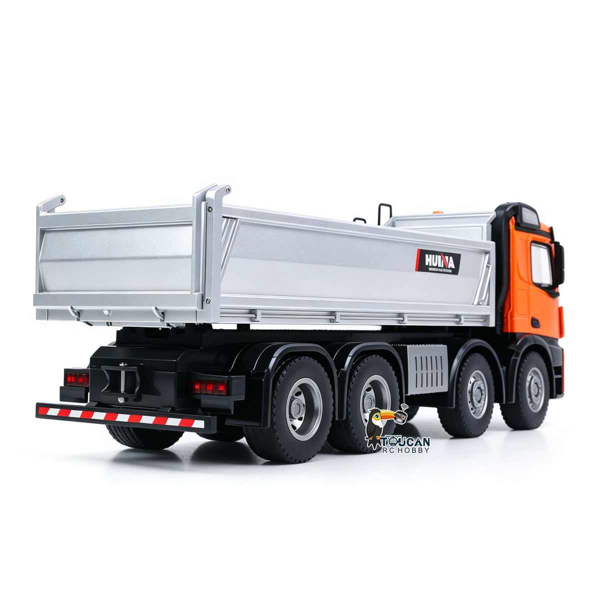 TOUCAN RC HOBBY HUINA 1/14 Metal Remote Control Dump Truck 1536-1 8X8 Electric Lifting RC Tipper Finished Model RTR Light Sound Effects Battery