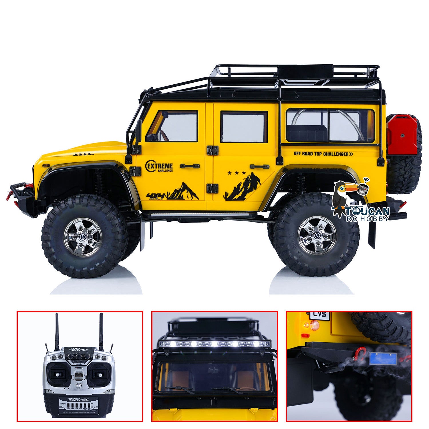 1/10 Crawler Racing Car Yellow 4x4 Off-road RC RIR Climbing