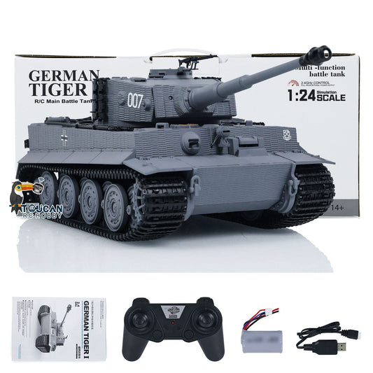 TOUCAN RC HOBBY Fast Free Shipping 1/24 RC Battle Tank Taigen Tiger I Remote Control Infrared Combat Military Tanks Barrel Recoil LED Flash