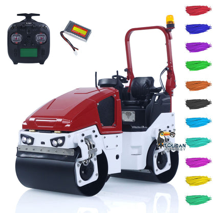 In Stock BW120AD 1/14 Metal Radio Controlled Road Roller Mini RC Construction Vehicle Finished Model Brushed ESC Battery Flysky ST8 Radio