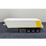 3 Axles Stainless Steel Hydraulic Semi Trailer W/ Supported Leg Light System for 1/14 DIY Tamiya Remote Control Tractor Truck