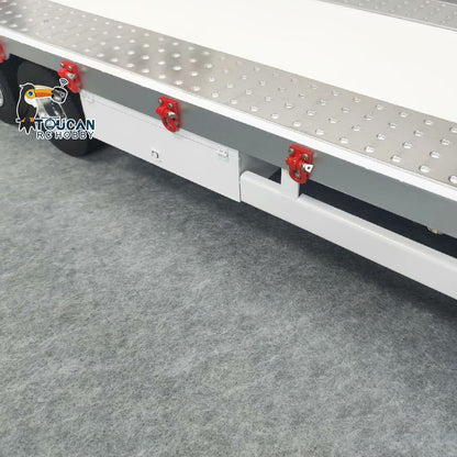 TOUCAN RC HOBBY 1:14 5-axle Metal Trailer Electric Tailgate Legs for RC Tractor Car Trucks Model