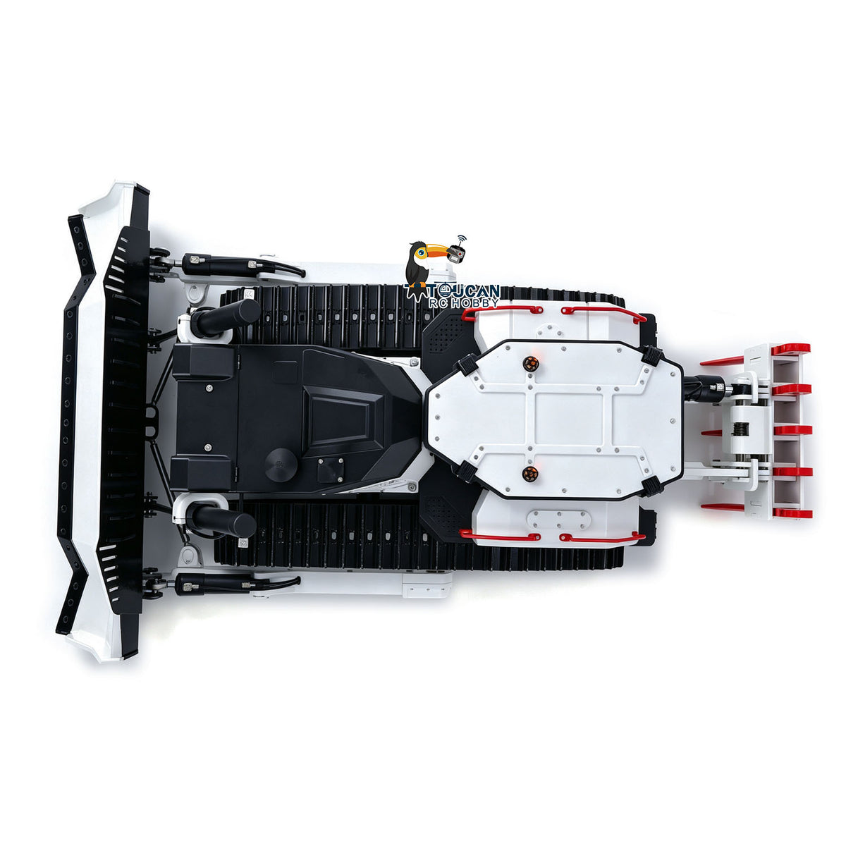 TOUCAN RC HOBBY D155AX Metal 1/12 RC Hydraulic Bulldozer Remote Control Heavy Machine 7 Way Reversing Valve for Hobbyists