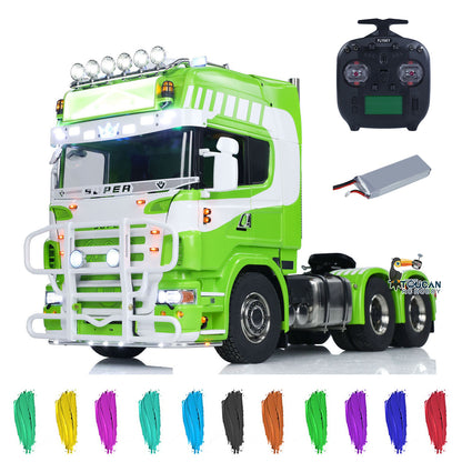 6x6 Metallchassis 1/14 RC Sattelzugmaschine R620 RTR Modell Luftfederung ST8 Radio Licht Sound System 3-Gang-Getriebe