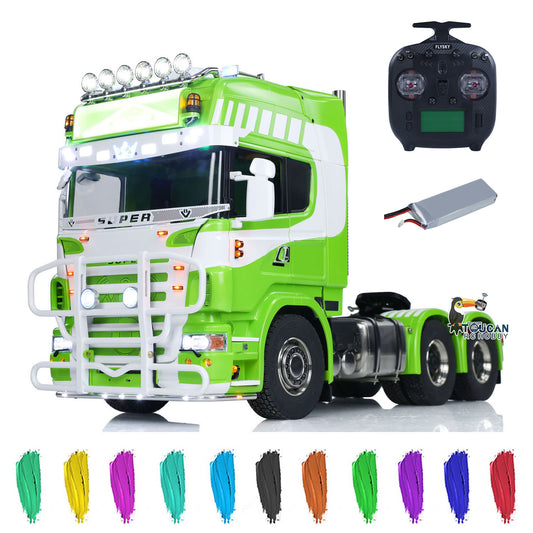 6x6 Metal Chassis 1/14 RC Tractor Truck R620 RTR Model Air Suspension ST8 Radio Light Sound System 3Speed Gearbox