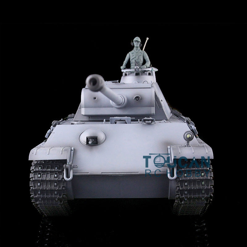 Henglong TK7.0 Deutscher Panther G aus Kunststoff im Maßstab 1/16, fahrbereit, ferngesteuerter Modellpanzer 3879 mit 360-Grad-Turmketten und Kettenrädern